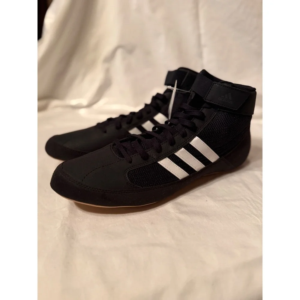 Adidas Wrestling Shoes Black White Stripes Men's‎ Size 15
